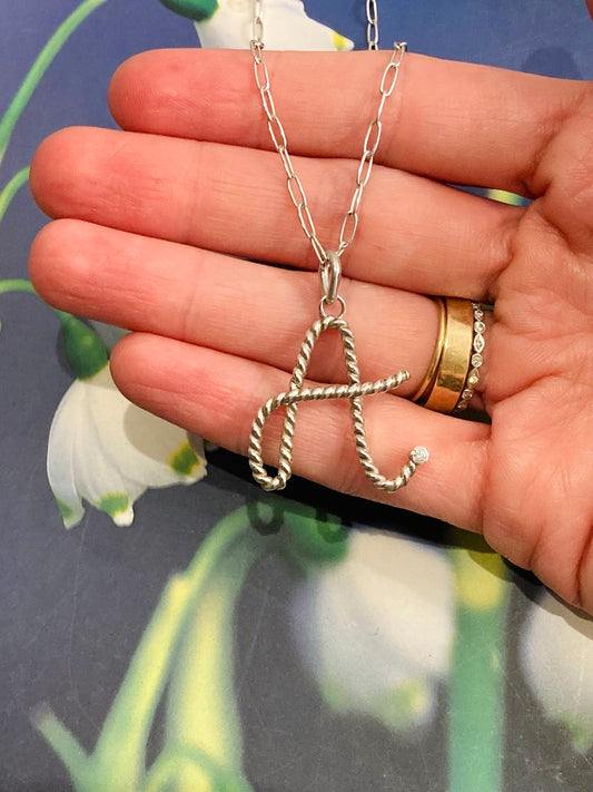 Cursive monogram necklace