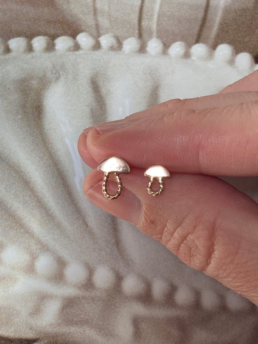 14k gold mushroom earrings