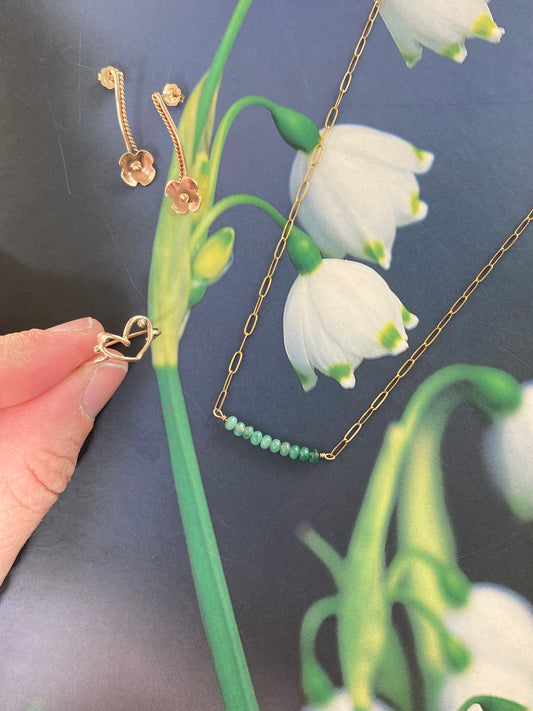 Emerald ombré necklace