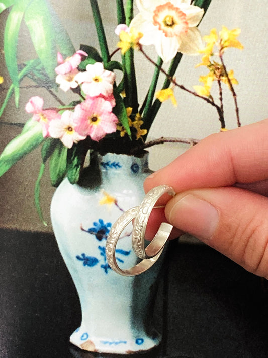 Floral hoop earrings