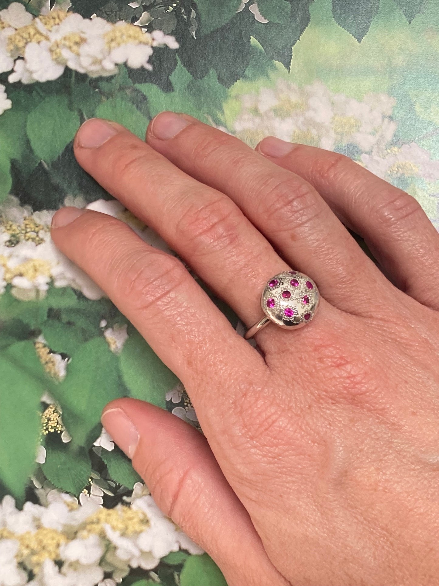 Ruby seed pod ring