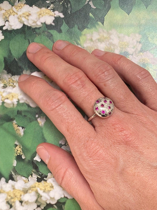 Ruby seed pod ring